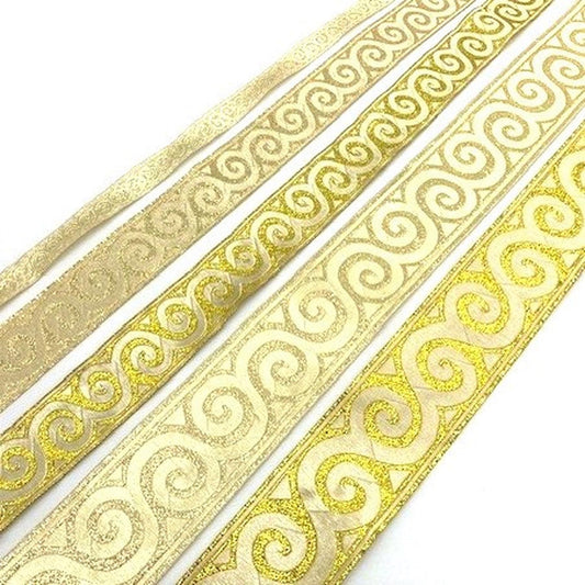 Swirl Design Metallic Braid Gold 9865