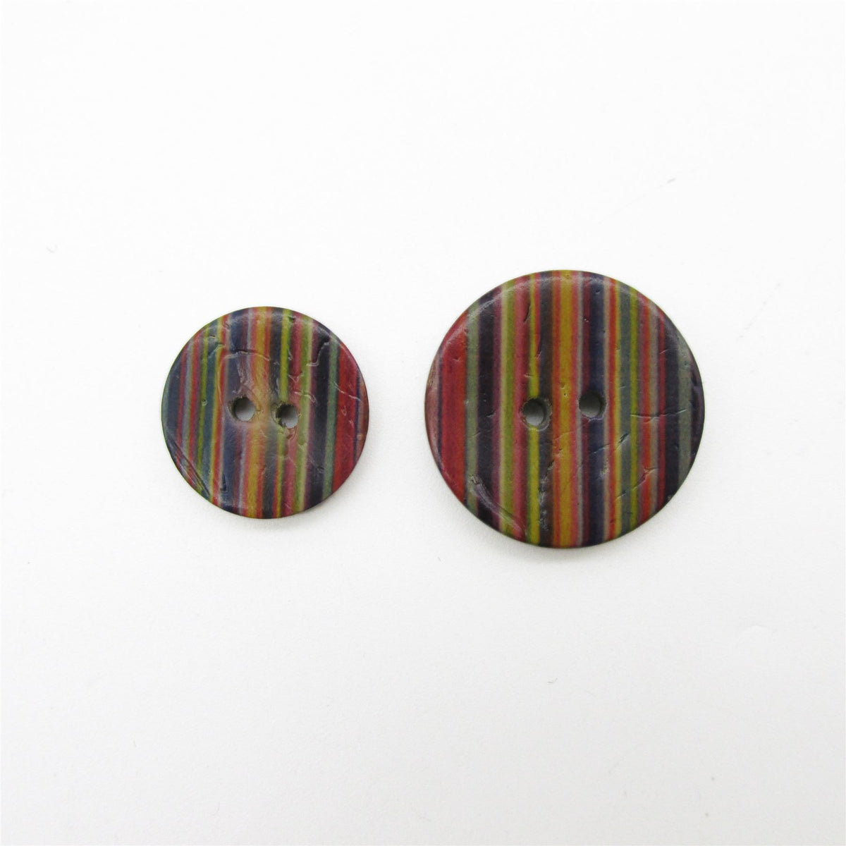 Multi Colour Striped Button - 5297