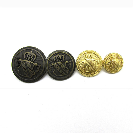 Metal Shield Button with Rope Edge - 7503