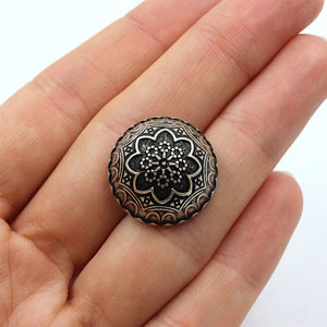 Domed Metal Decorative Flower Button 4410