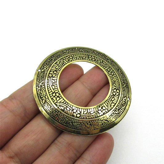 Patterned Metal Plate Ring - 57mm - 9991
