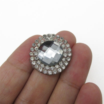 Round Motif with Jewel Button Centre - 24mm - 7493