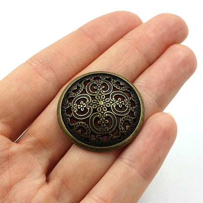 Ornate Filigree Metal Button 4411