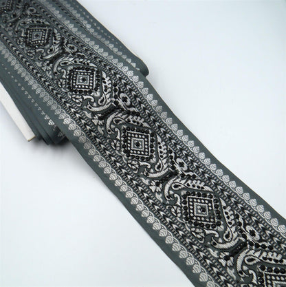 Diamond Embroidered and Sequin Braid - 90mm - by the metre - 8835