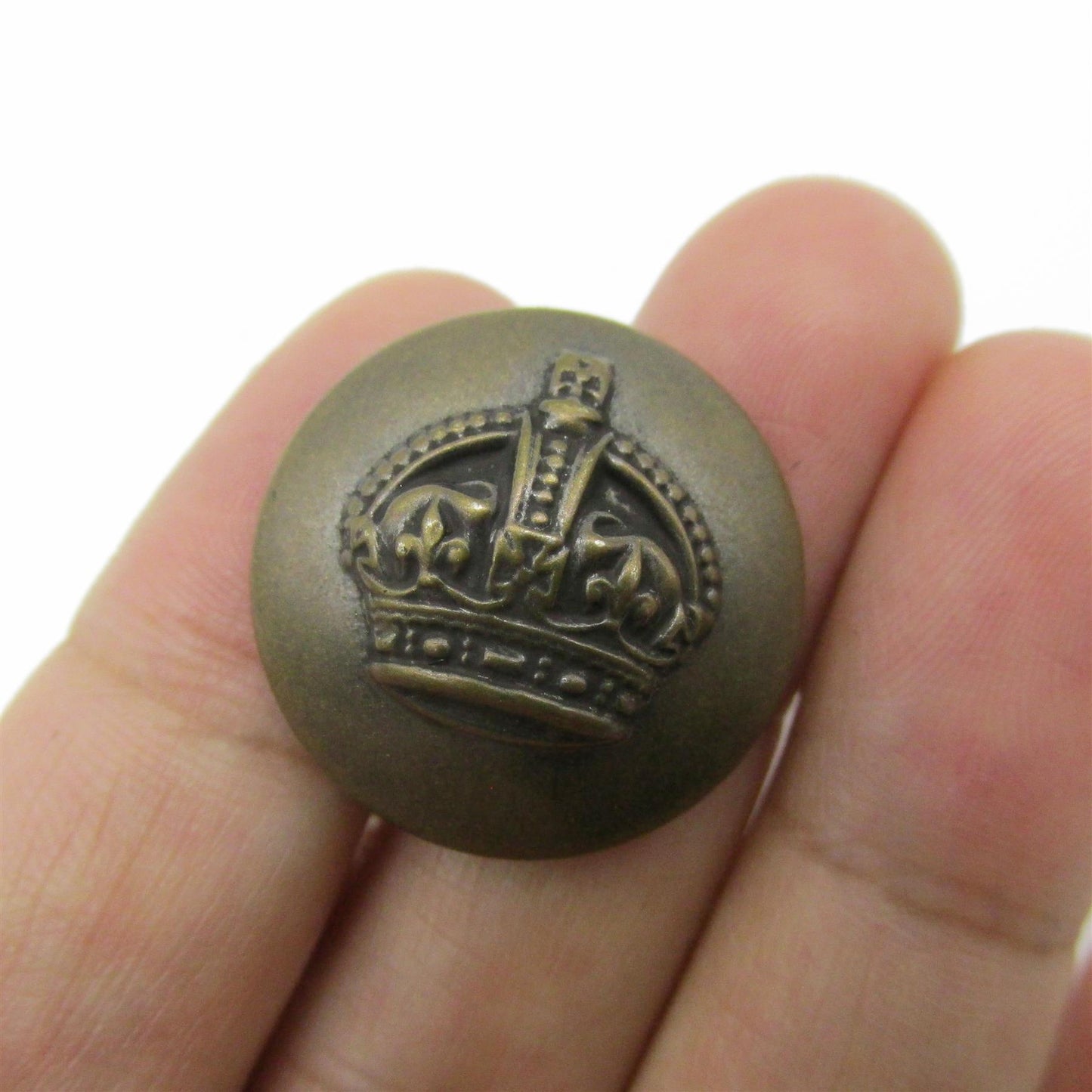 Metal Look Button with Crown Design x 5pcs - 9974