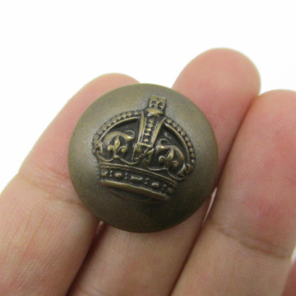 Metal Look Button with Crown Design x 5pcs - 9974