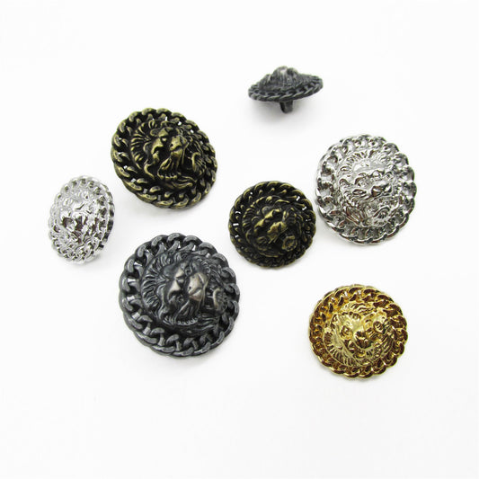 Metallic Lion Head Button 4400