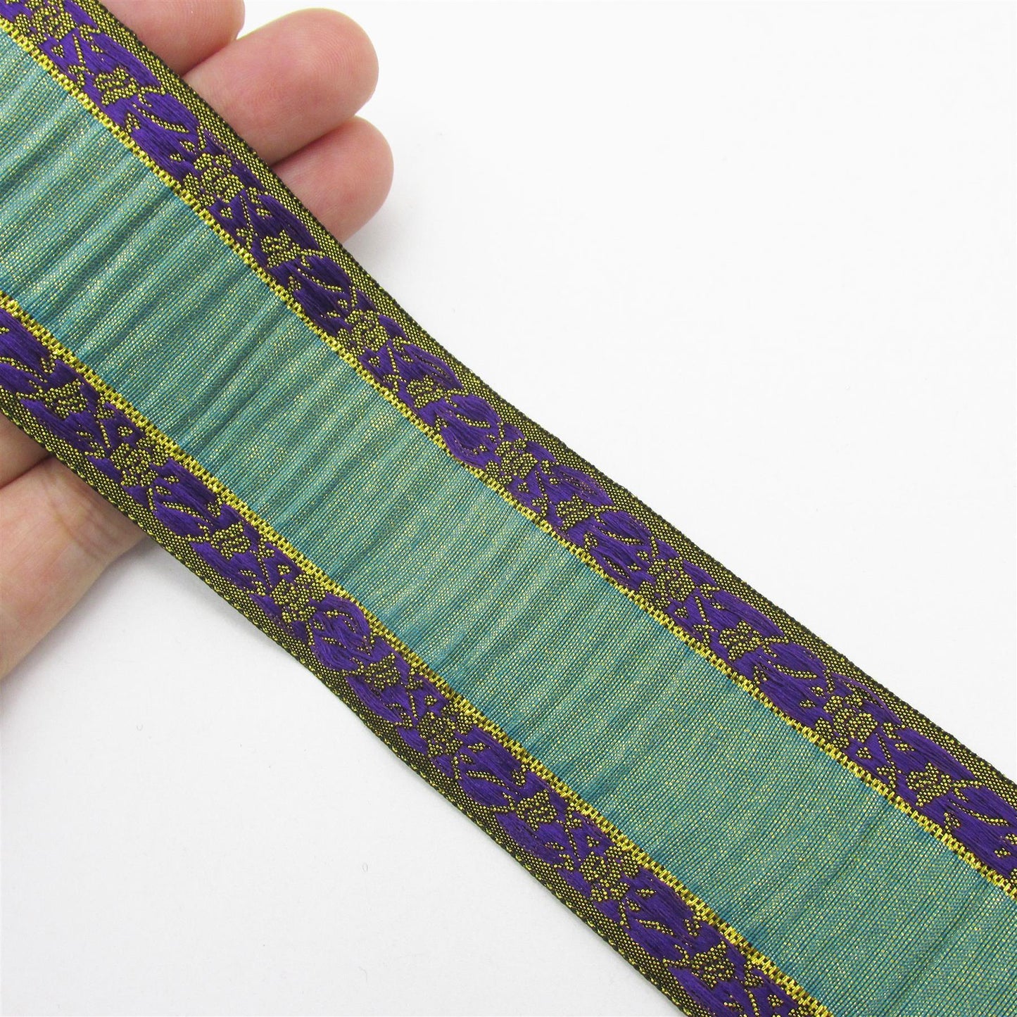 Ruched Brocade with Decorative Edge - 44mm - by the metre - 6350