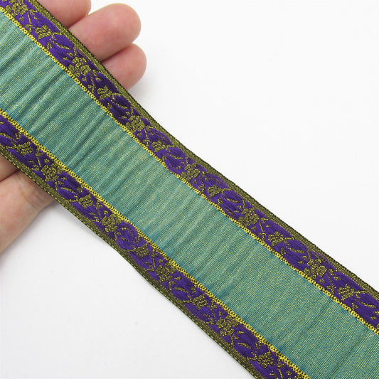 Ruched Brocade with Decorative Edge - 44mm - by the metre - 6350