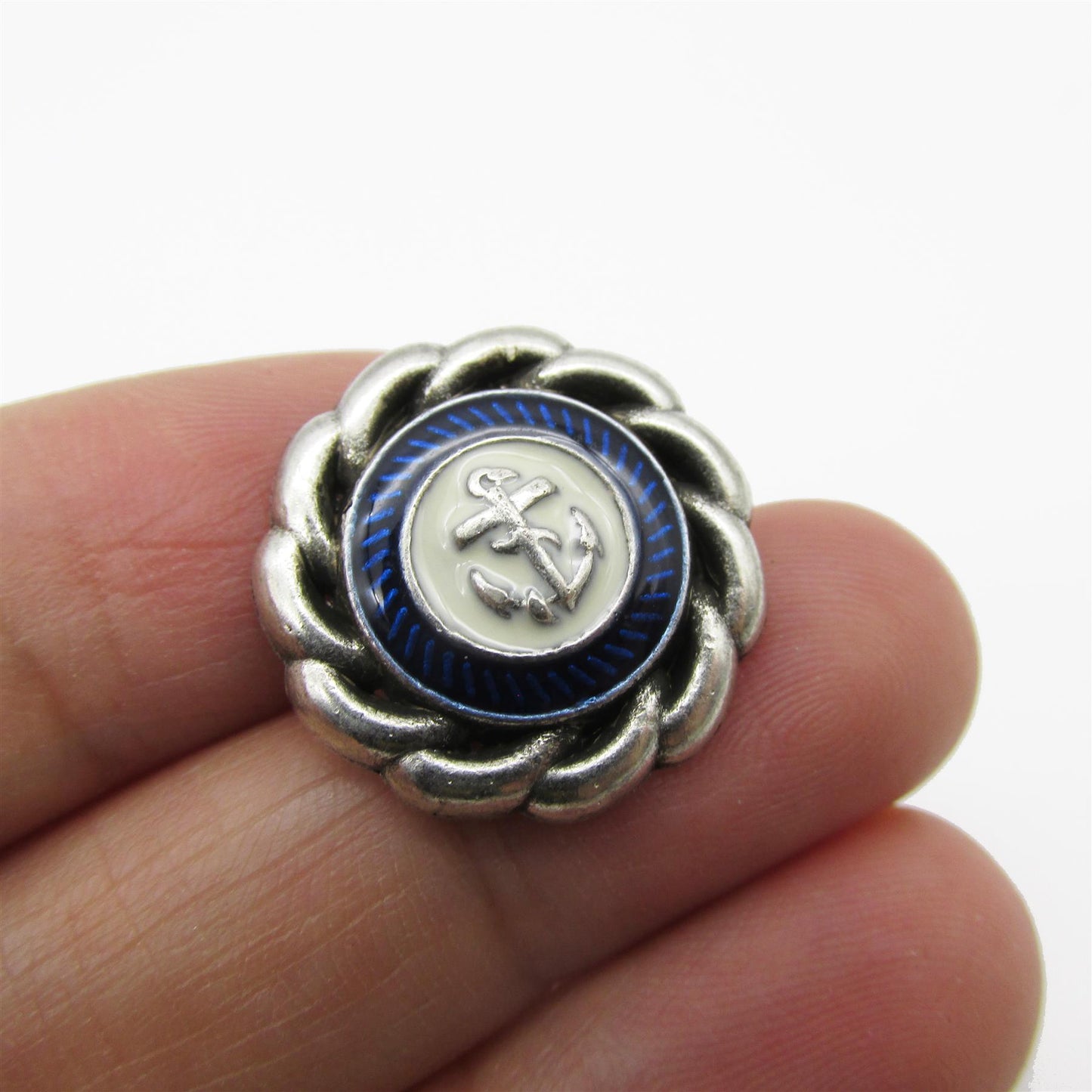 Rope And Anchor Enamel Button 4450