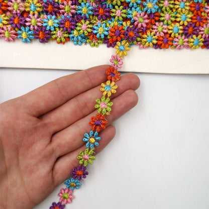 Rainbow Daisy Flower Braid Multi 12mm x1m - 9252