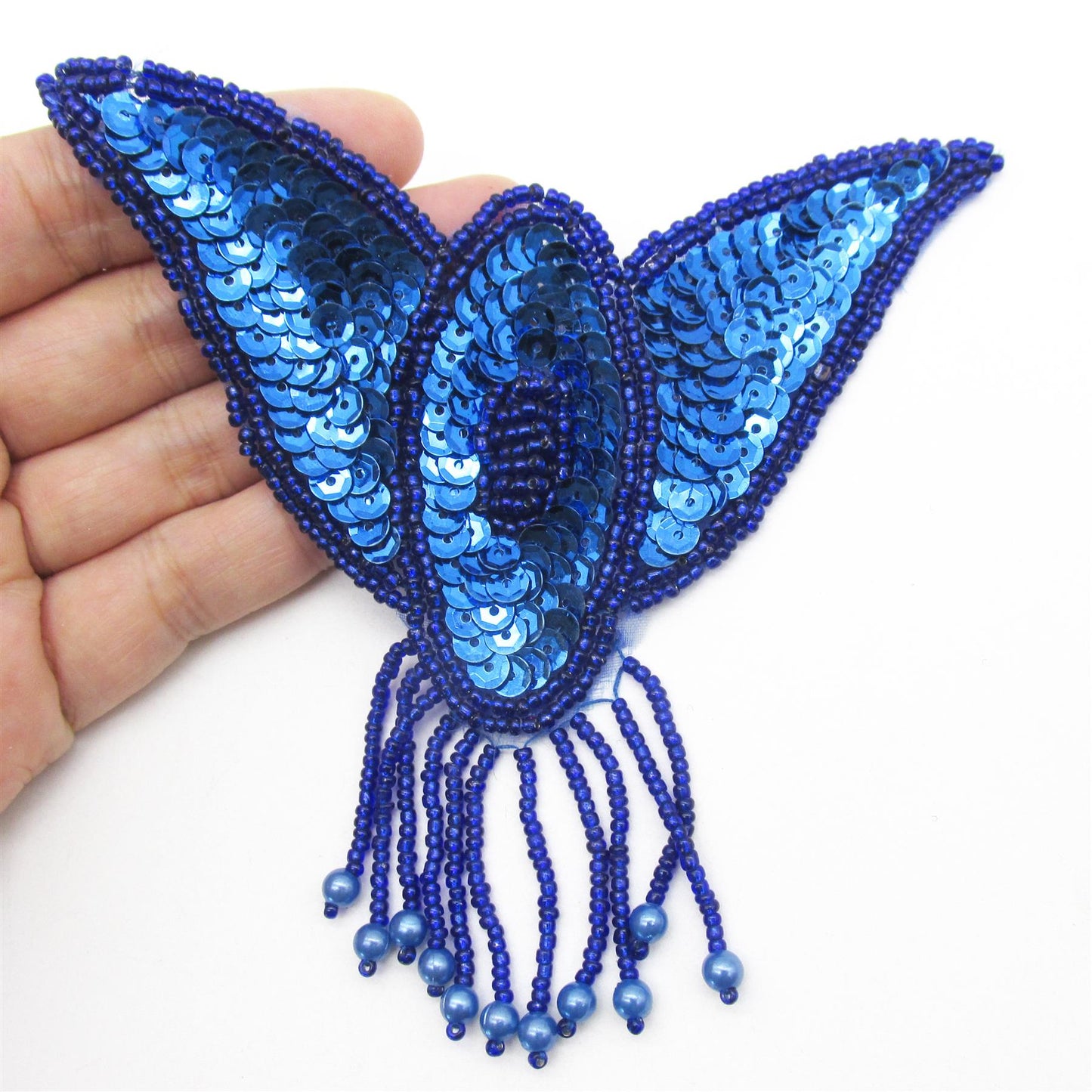 Winged Sequin Motif with Beaded Tassels - 12.5cm - 9327