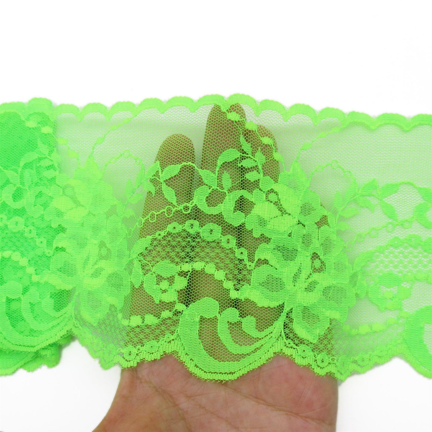 Fluorescent Wide Flower Lace - 10cm - by the metre - 5414