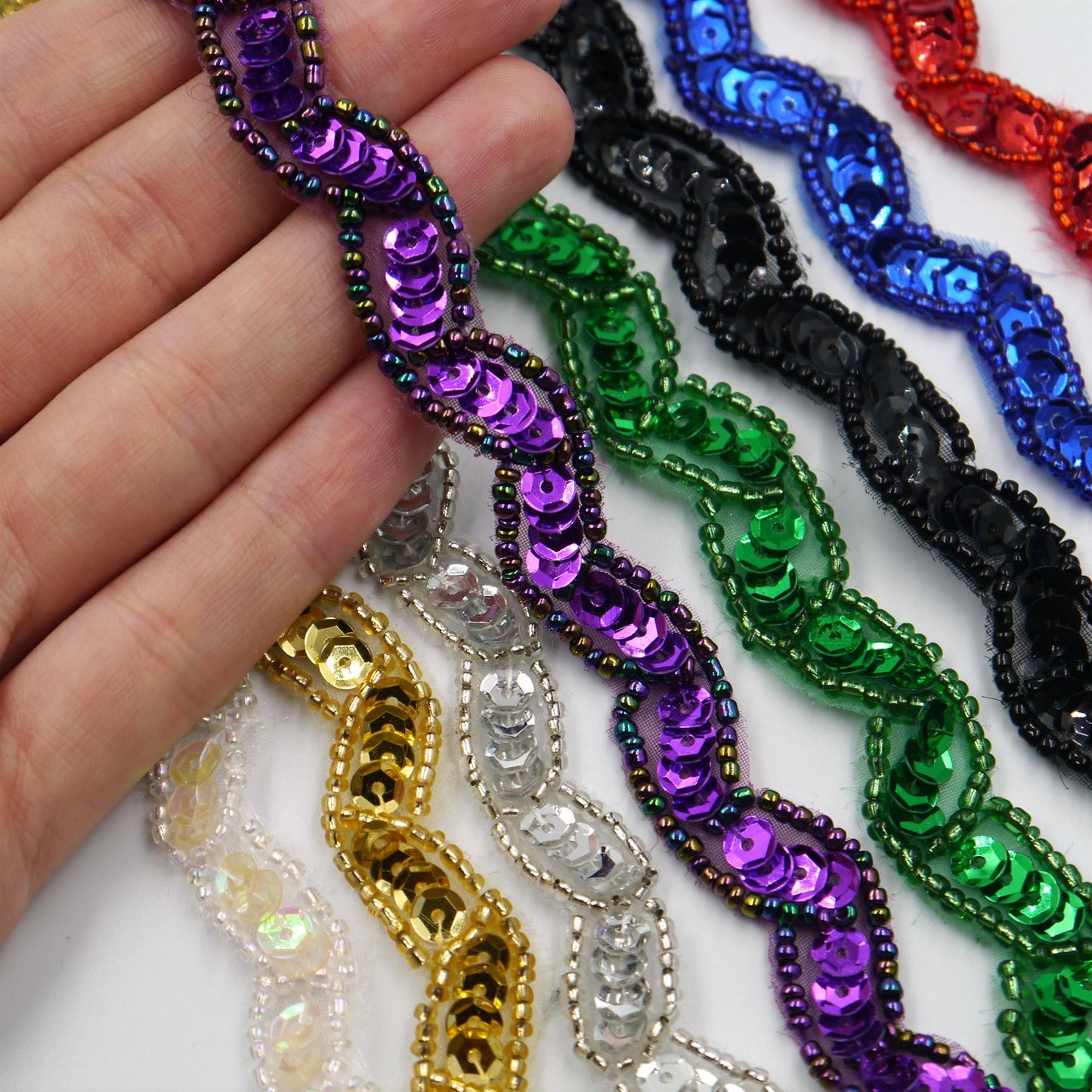 Zigzag Sequin Braid Small - 12mm - by the metre - 7756
