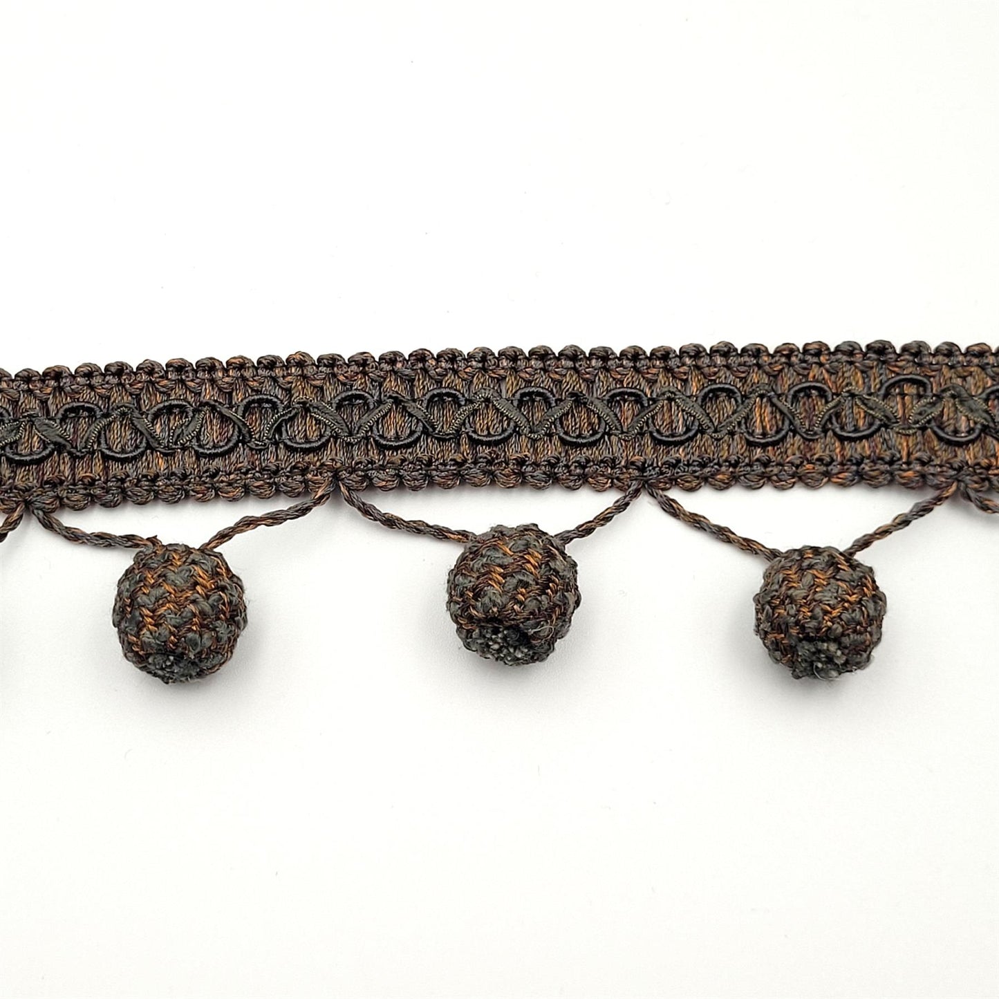 Premium Pom Pom Braid Slate Copper 60mm 6895