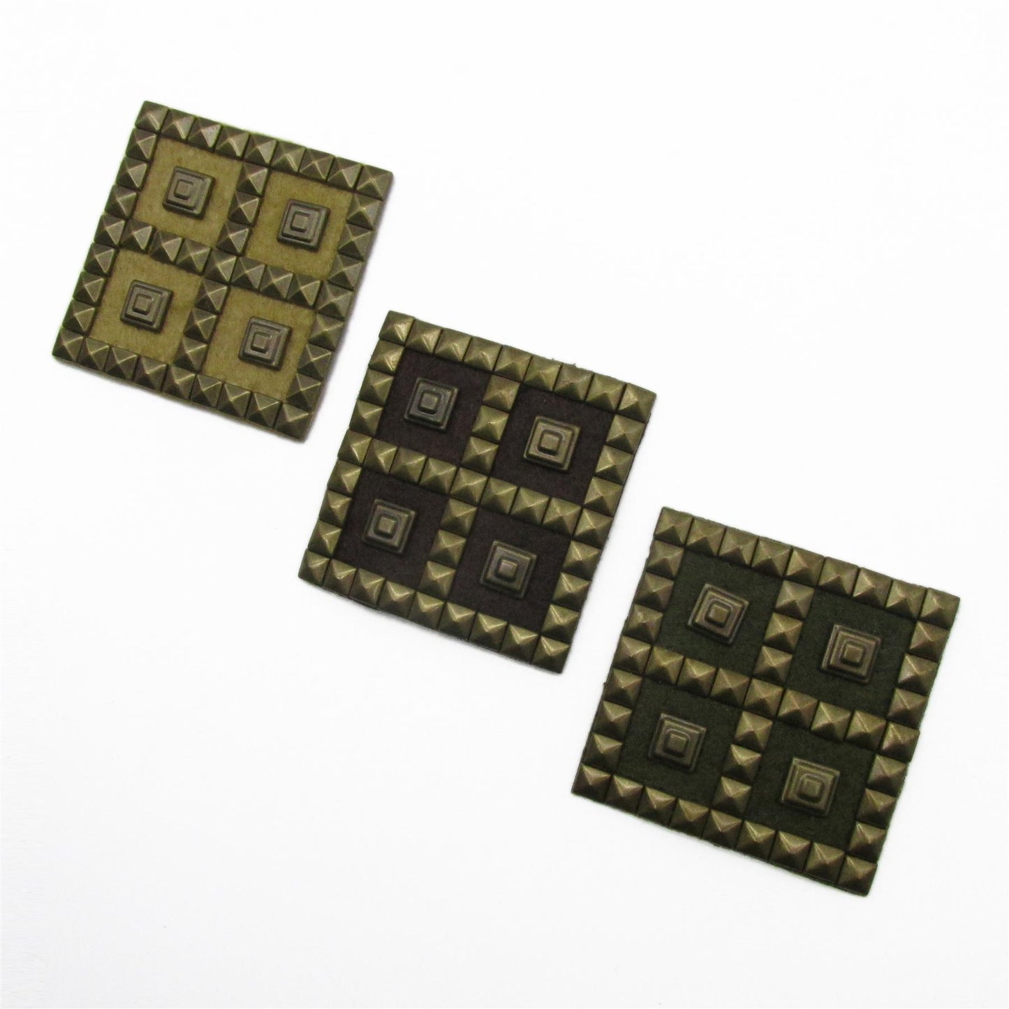 Square Motif with Brass Studs - 55mm - 9274