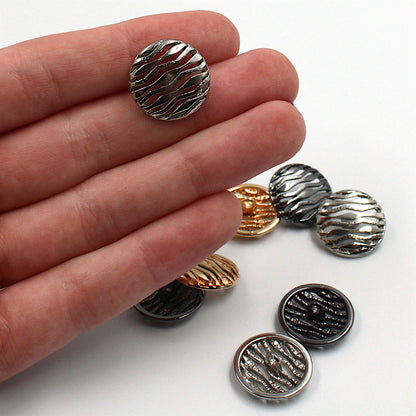 Wavy Metal Shank Button - 28L (18mm) x 1 - 5572