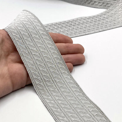 Metallic Braid with Embossed Row Design x 1m - 7548