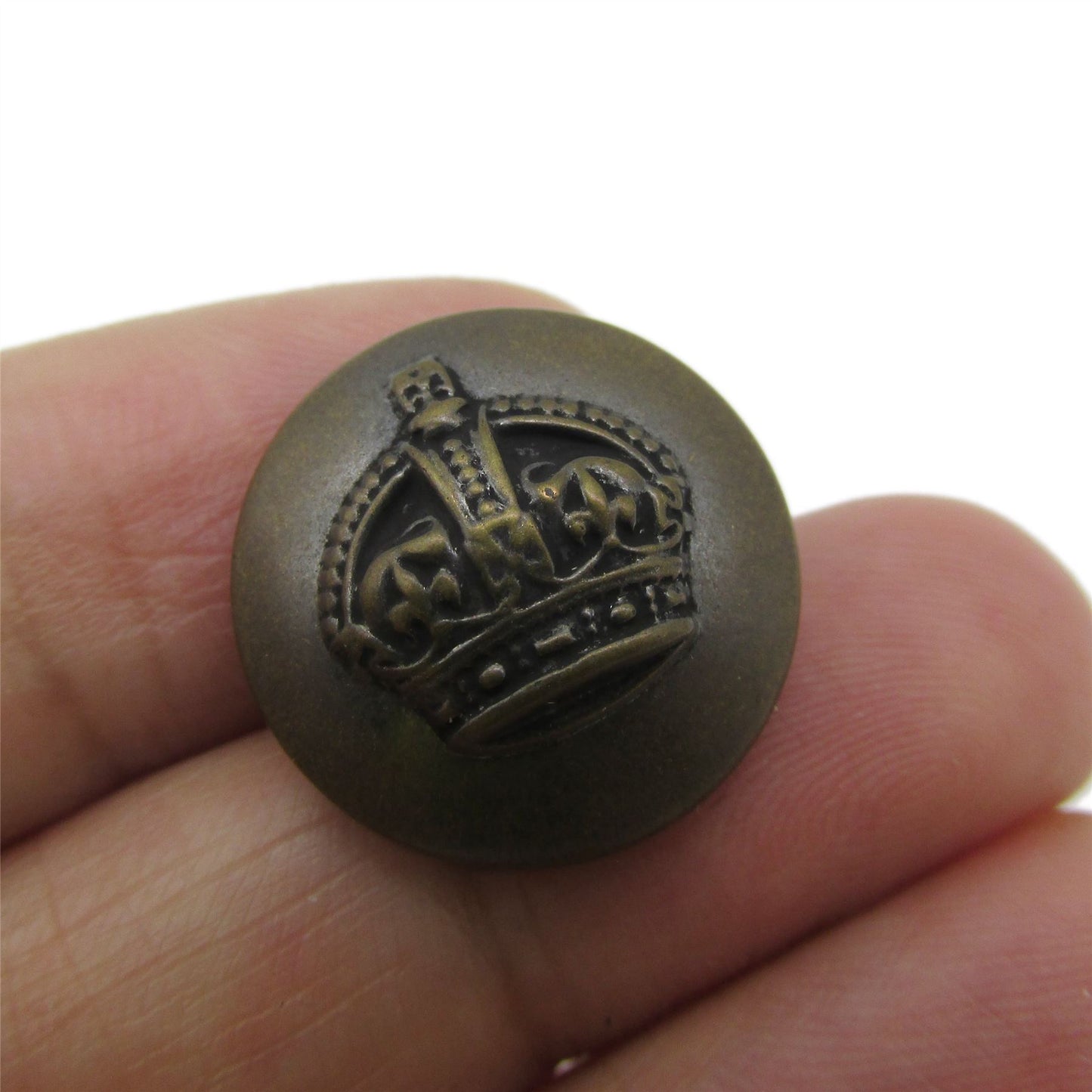 Metal Look Button with Crown Design x 5pcs - 9974