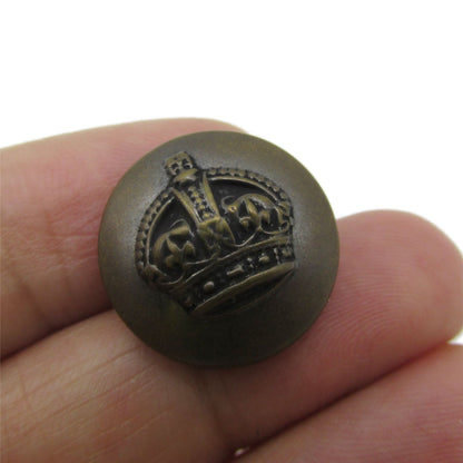 Metal Look Button with Crown Design x 5pcs - 9974