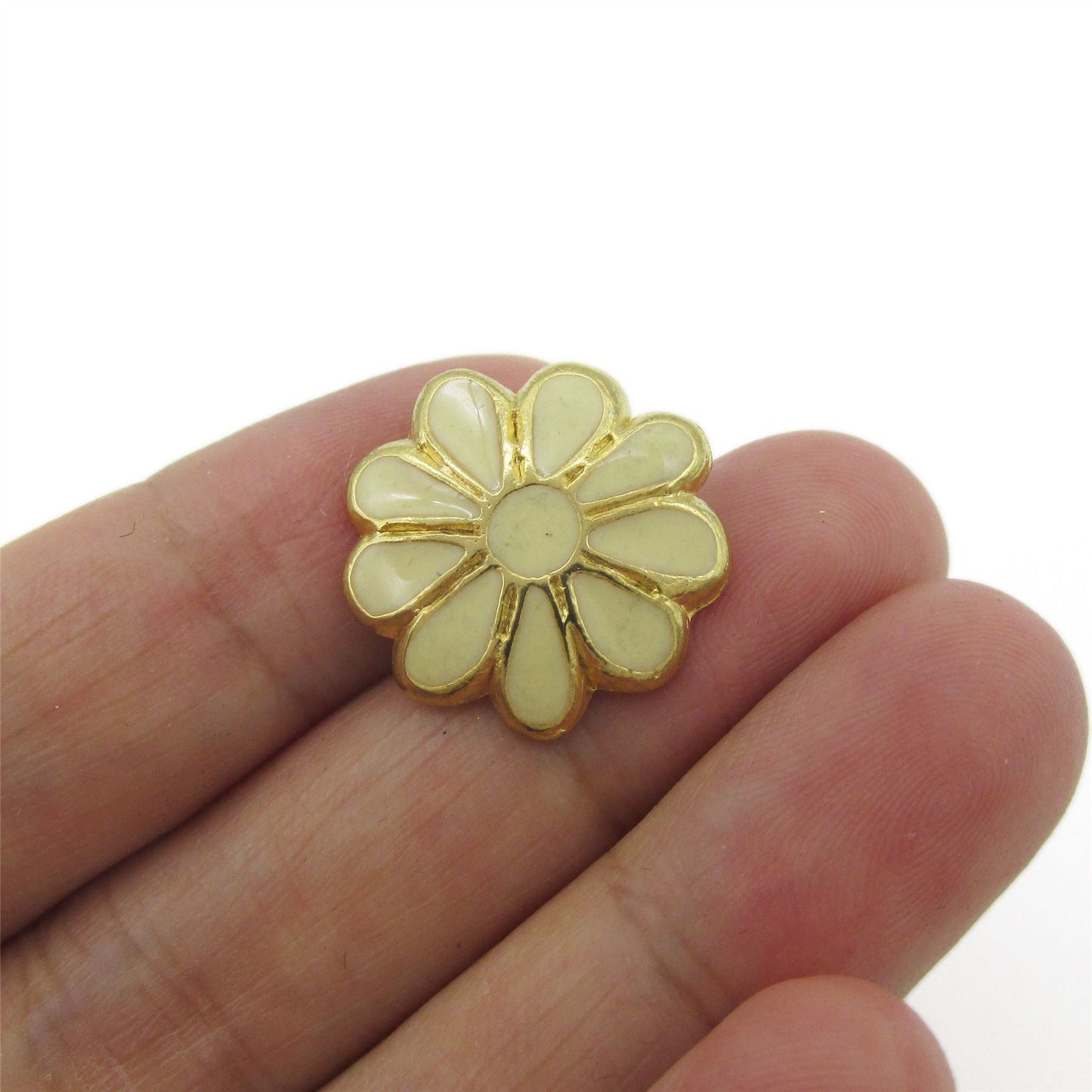 Enamel Flower Button - 4379