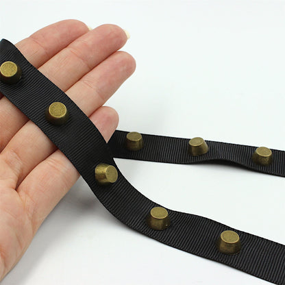 Cone Studded Grosgrain Braid 18mm x 1m - 9751