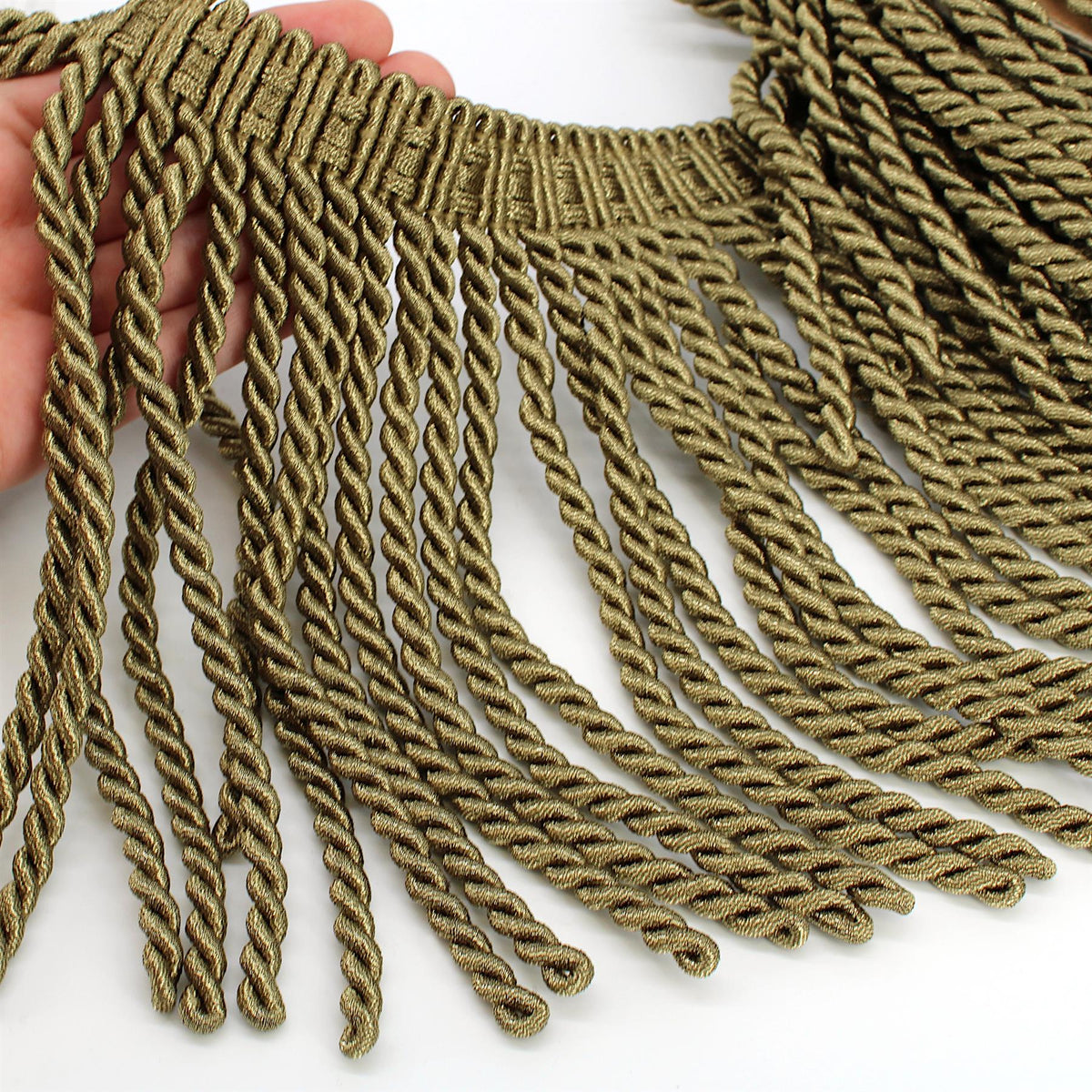 Metallic Bullion Fringe - Old Gold - 20cm - by the metre - 9727