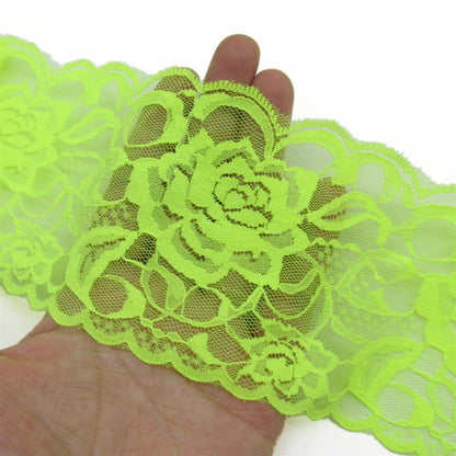 Fluorescent Wide Rose Lace - 85mm - by the metre - 5413