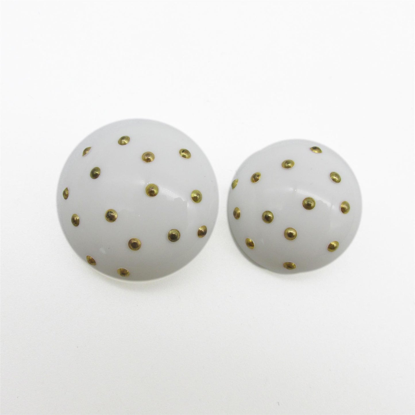 Gold Spotted White Dome Button - 5308