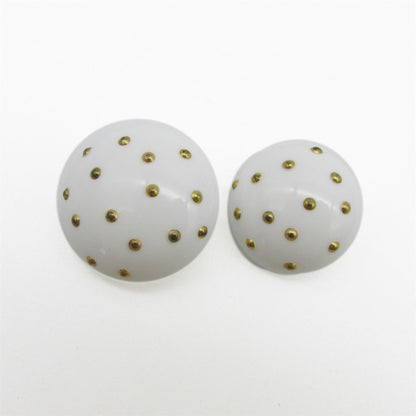 Gold Spotted White Dome Button - 5308