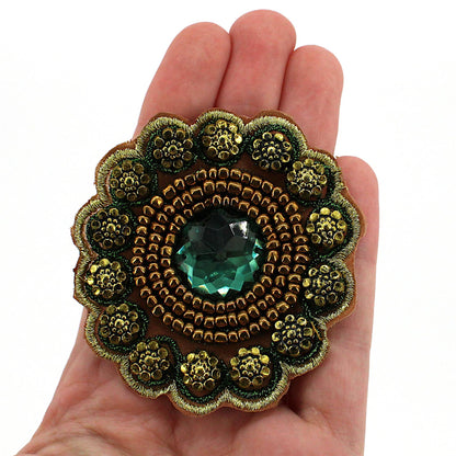 Beaded Round Jewel Motif - 60mm - 5616