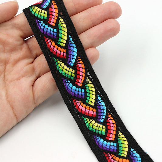 Plait Design Braid BLACK MULTI 30mm 8157