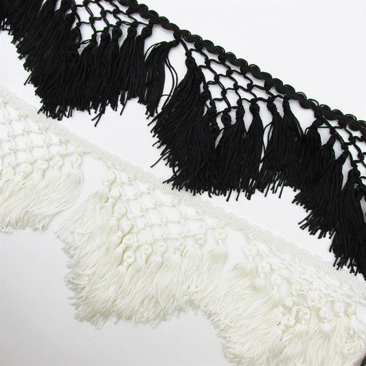 Trellis Tassel Fringe - 12cm - by the metre - 7473