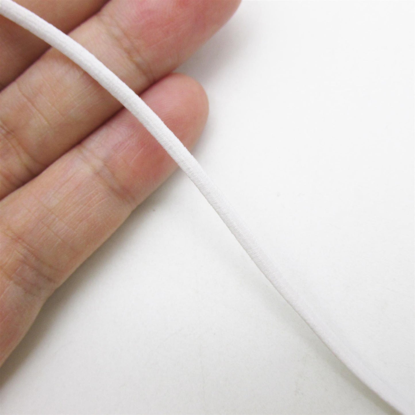 Elastic Flattened Cord - White - 1.5mm x 25 metres - 8510