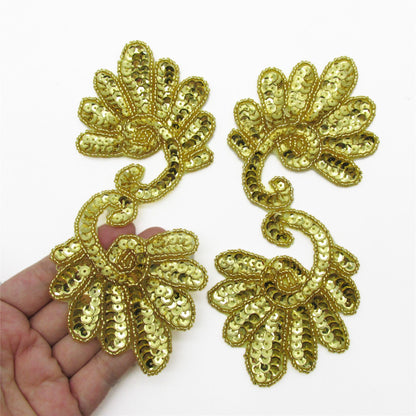 Double Fan Shaped Sequin Motifs - 165mm - Pair - 9328
