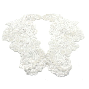 Pair Of Beaded & Corded Lace Applique Motifs 7255