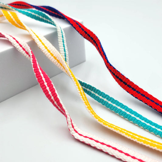 Tubular Acrylic Striped Braid - 8mm x1m - 4770
