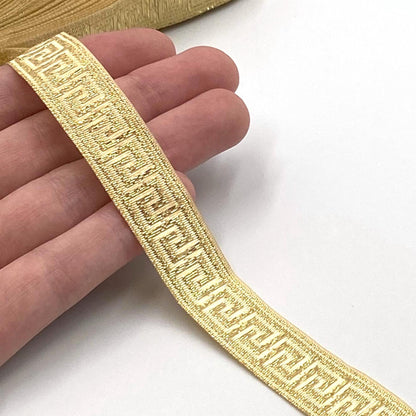 Greek Key Design Metallic Braid Gold 9863