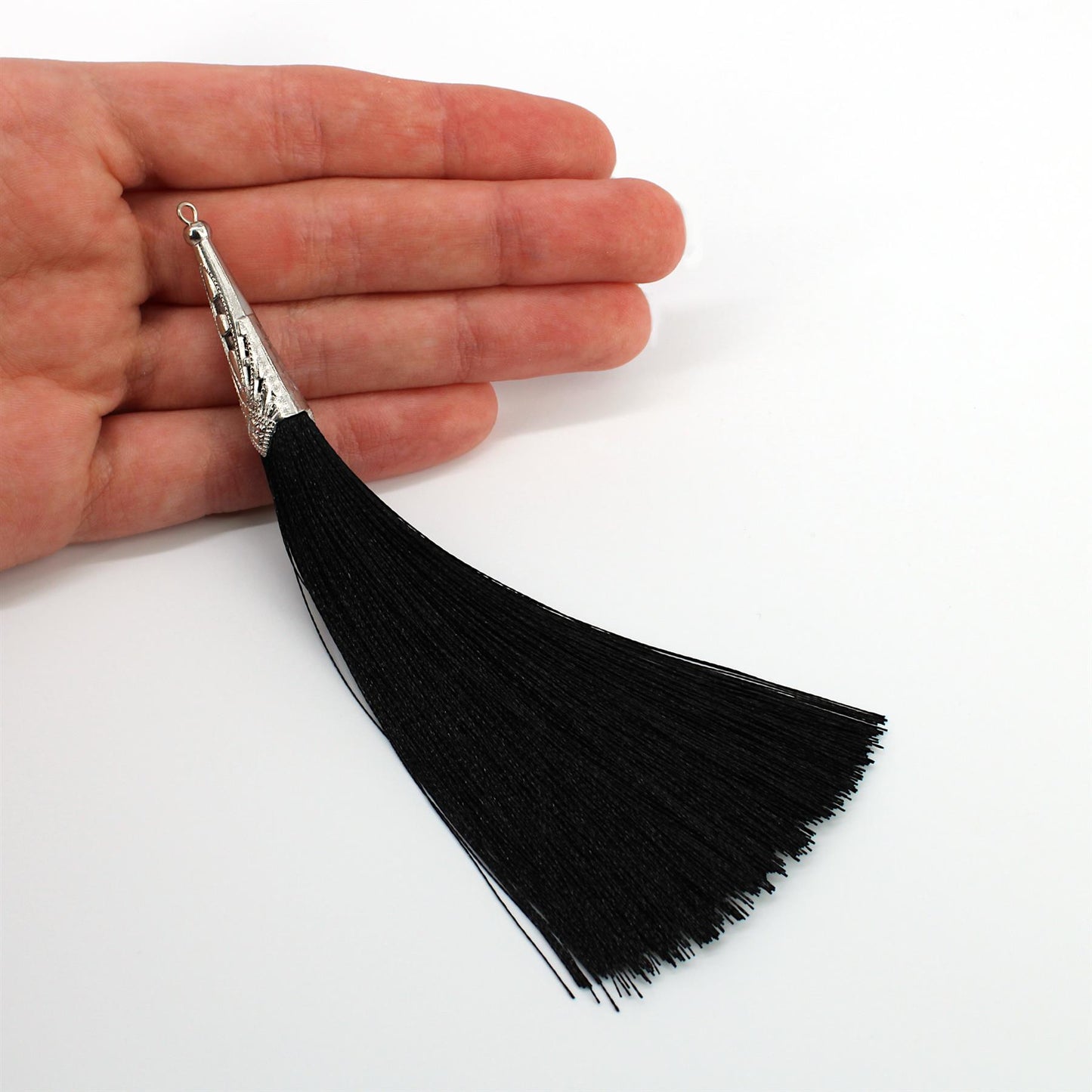 Silky Tassel with Ornate Metal Cap - 13cm - 7597