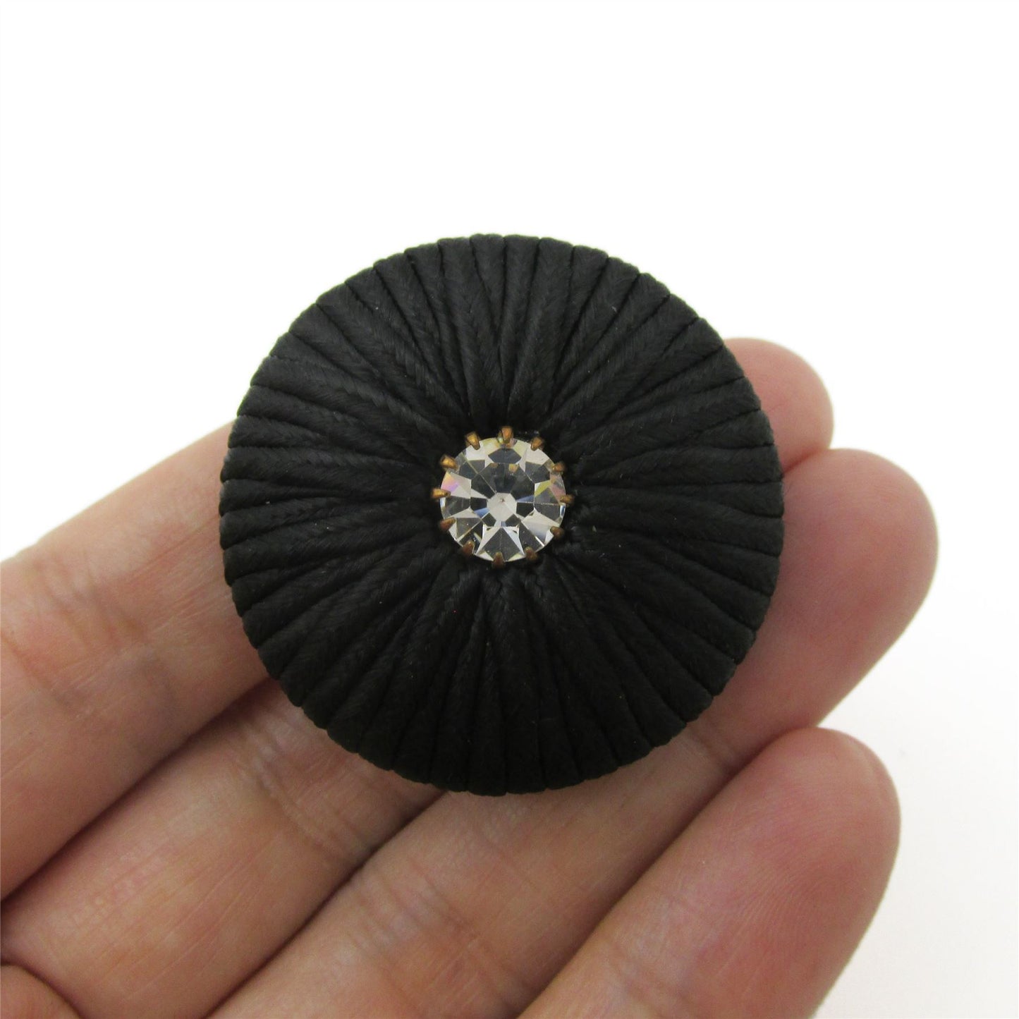Passementerie Corded Button with Diamante Centre - 4363