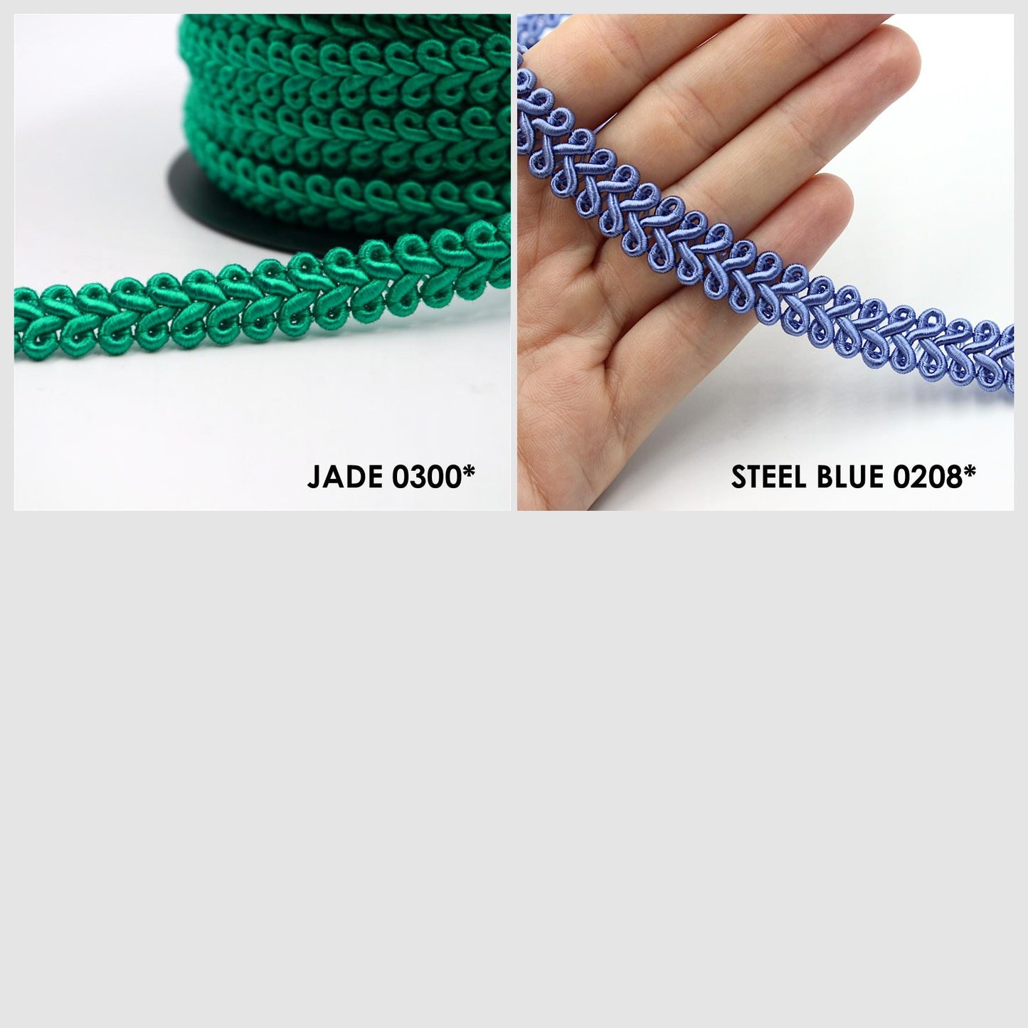 Gimp Braid in Feather Design - 12mm - by the metre - 9893