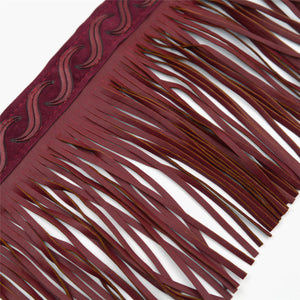 Faux Leather Fringe With Swirl IMPERFECT 14cm 6389