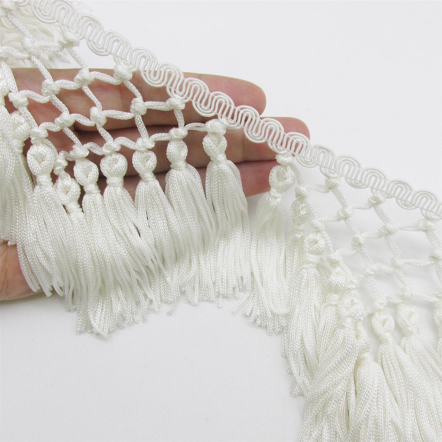 Trellis Tassel Fringe - 12cm - by the metre - 7473