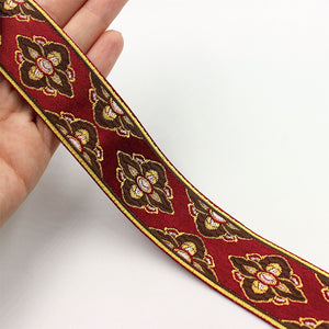 Retro Floral Embroidered Braid 32mm 5507