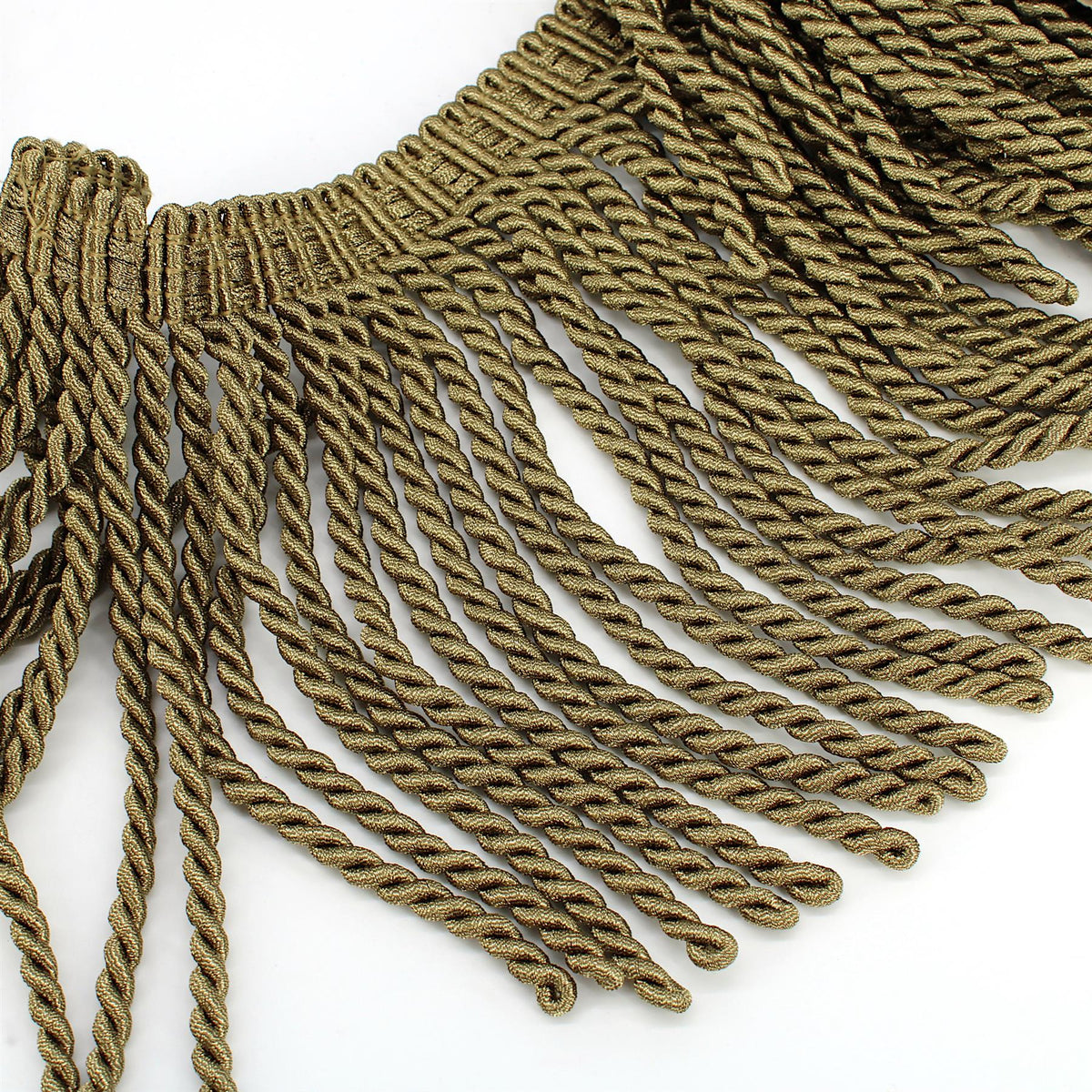 Metallic Bullion Fringe - Old Gold - 20cm - by the metre - 9727