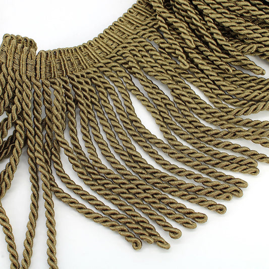 Metallic Bullion Fringe - Old Gold - 20cm - by the metre - 9727