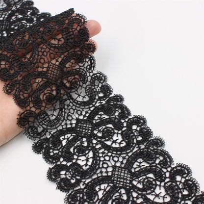 Paisley Geometric Water Lace - Black - 8.5cm - by the metre - 8259