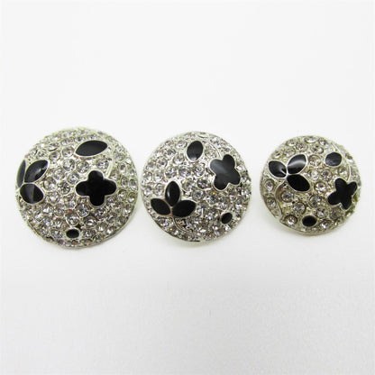 Diamante And Enamel Dome Button 4366