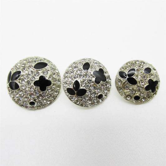 Diamante And Enamel Dome Button 4366