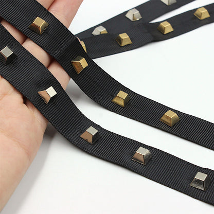 Square Studded Grosgrain Braid 18mm x 1m - 9752